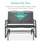 Best Choice Products 2-Person Outdoor Swing Glider, Steel Patio Loveseat, Bench Rocker w/ Armrests
